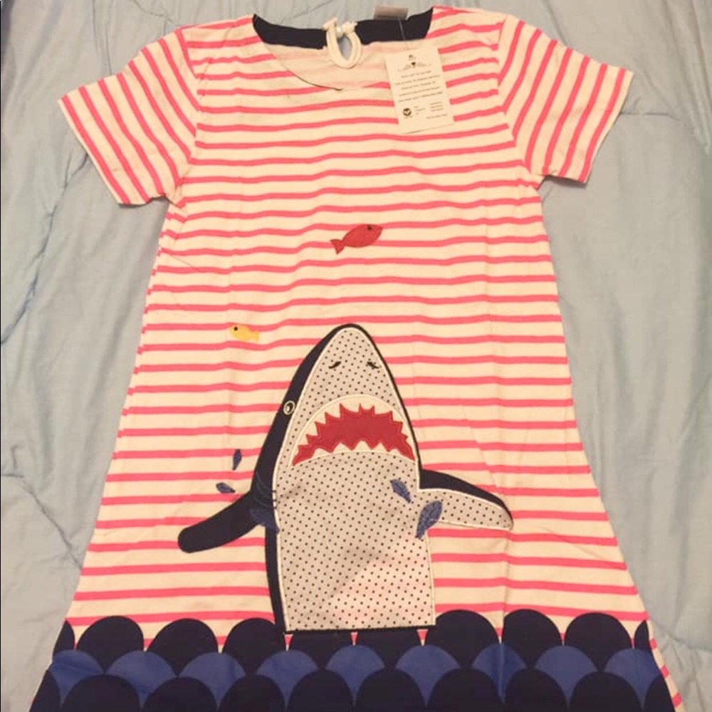 Girls Small short sleeve shark dress